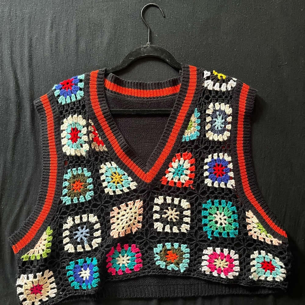 plus size crochet sweater vest